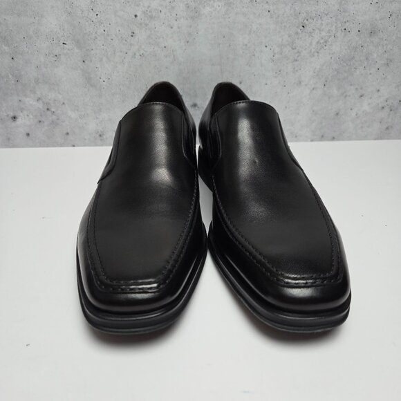NEW Monte Rosso Lucca Black Leather Slip-On Loafers Mens Size 8M Made in Italy - Picture 2 of 10